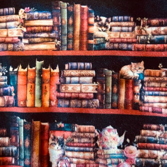 NWT Vintage-Inspired Cat & Book Wrap Dress, size 8 - Picture 9 of 15